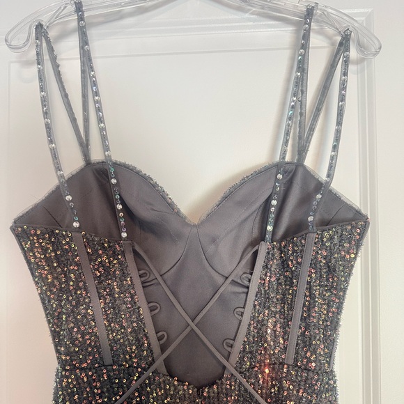 Cinderella Slate Iridescent Formal Gown - Picture 6 of 7